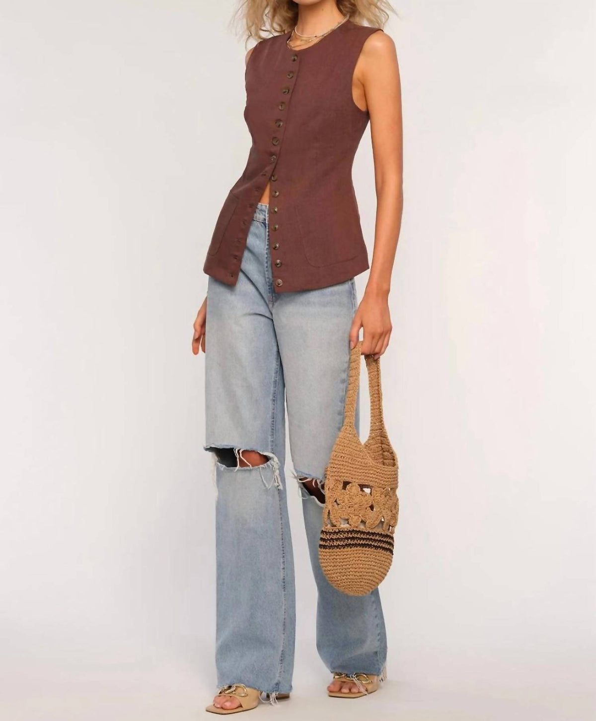 Heartloom - Josette Button Down Sleeveless Vest