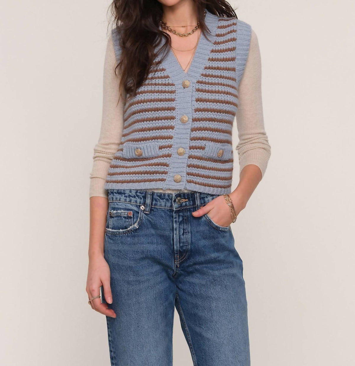 Heartloom - Striped Knit Asher Vest