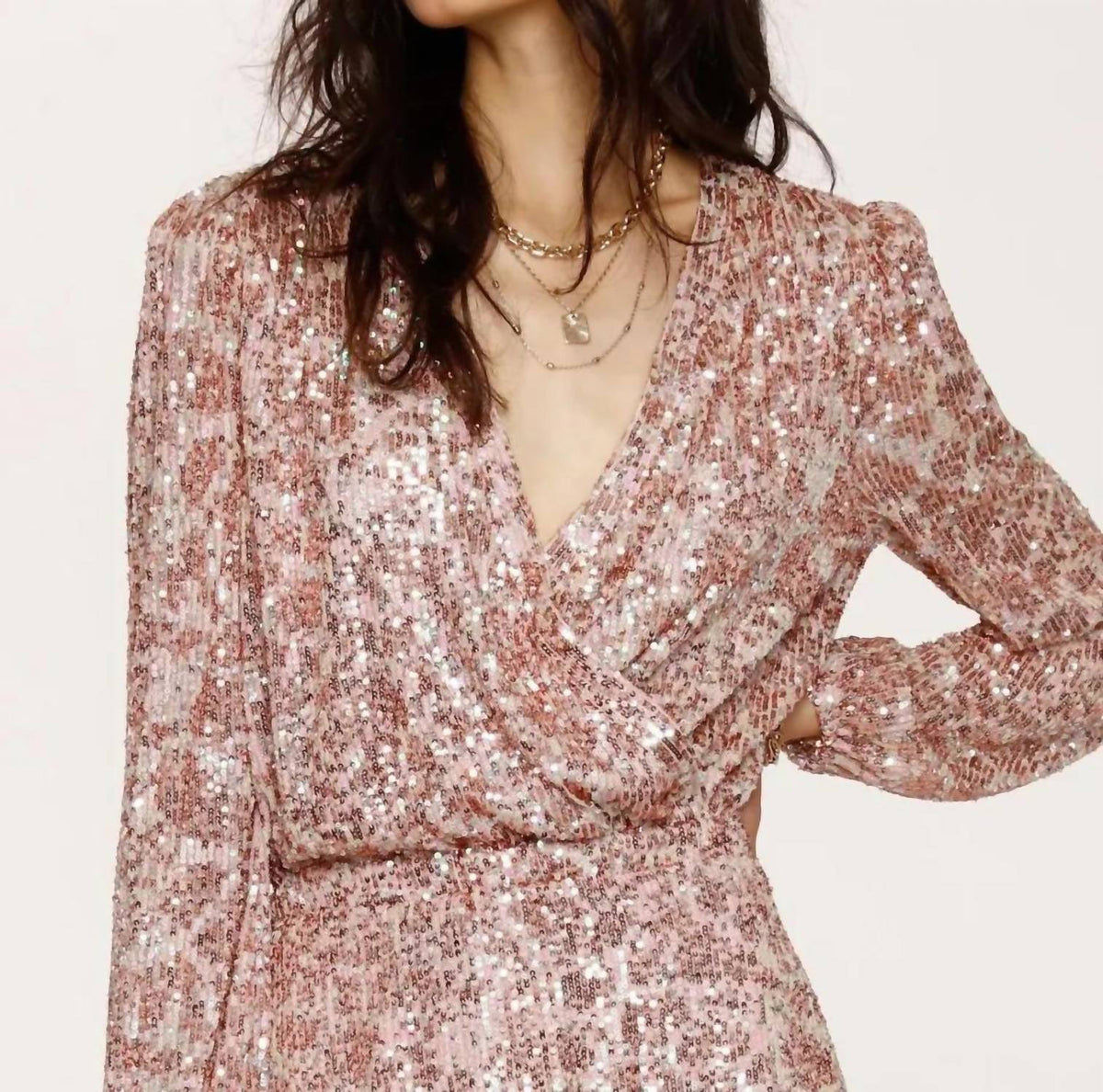 Heartloom - Surplice Sequin Dress