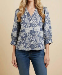 Heimish Usa - Floral Button Top