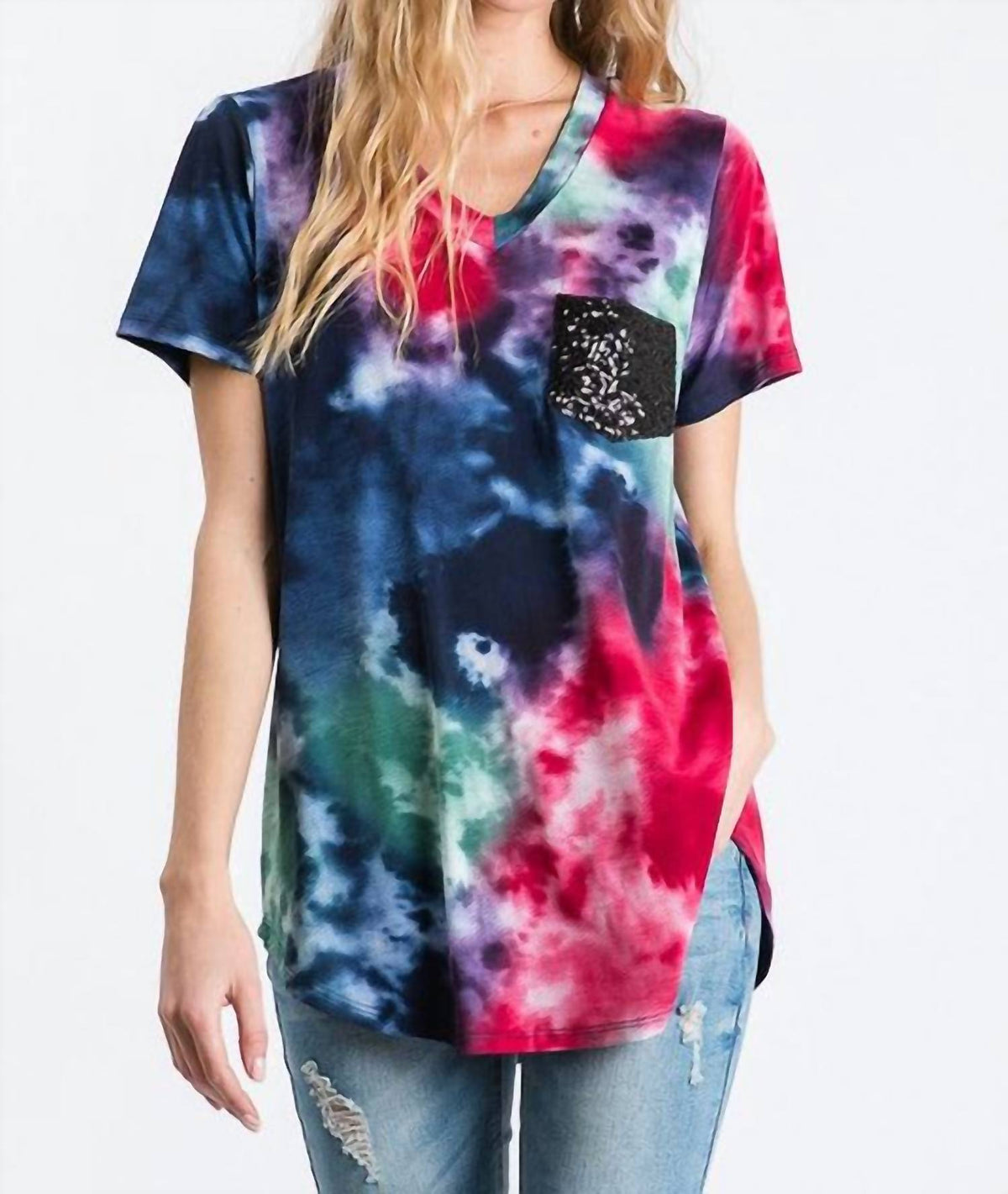 Heimish Usa - Splatter Tie Dye Sequin Top