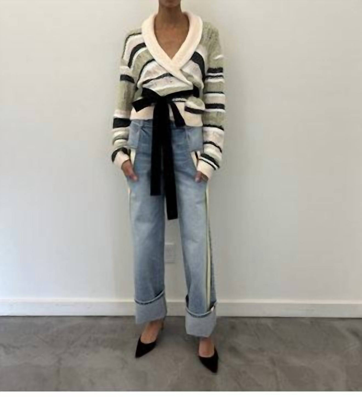 Hellessy - Meyer Stripe Belted Wrap Cardigan