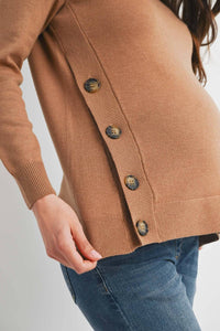 Hello Miz - Button Side Maternity Nursing Pullover Sweater