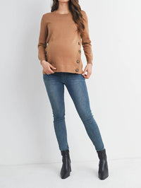 Hello Miz - Button Side Maternity Nursing Pullover Sweater