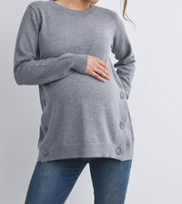 Hello Miz - Button Side Maternity Nursing Pullover Sweater