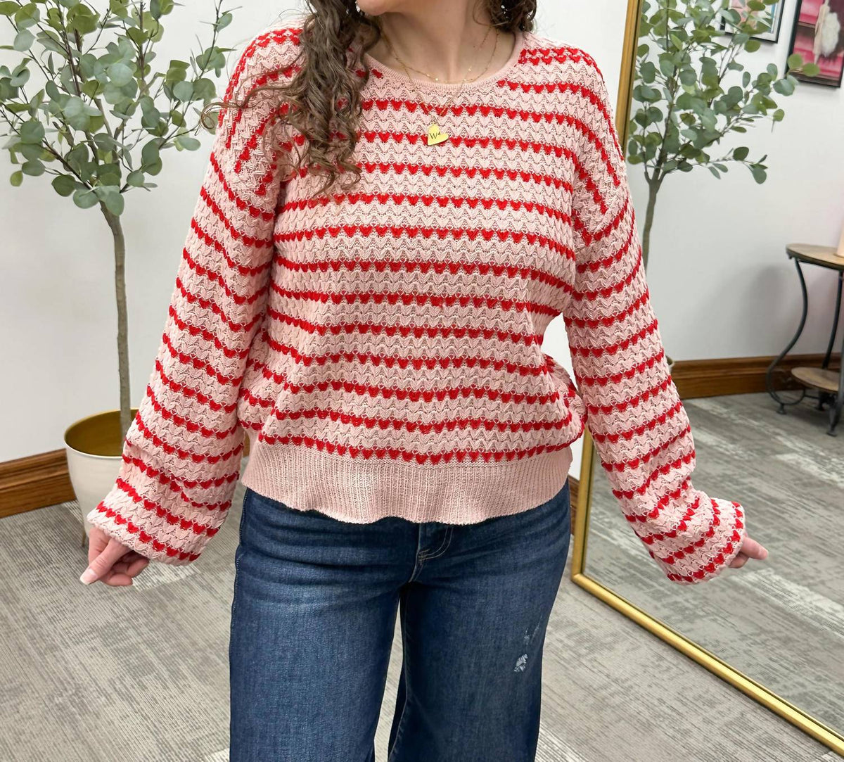 Hem & Thread - Heart Knit Sweater