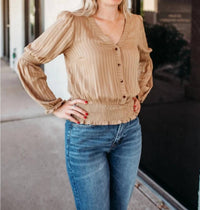 Hem & Thread - Long Sleeve Smocked Top