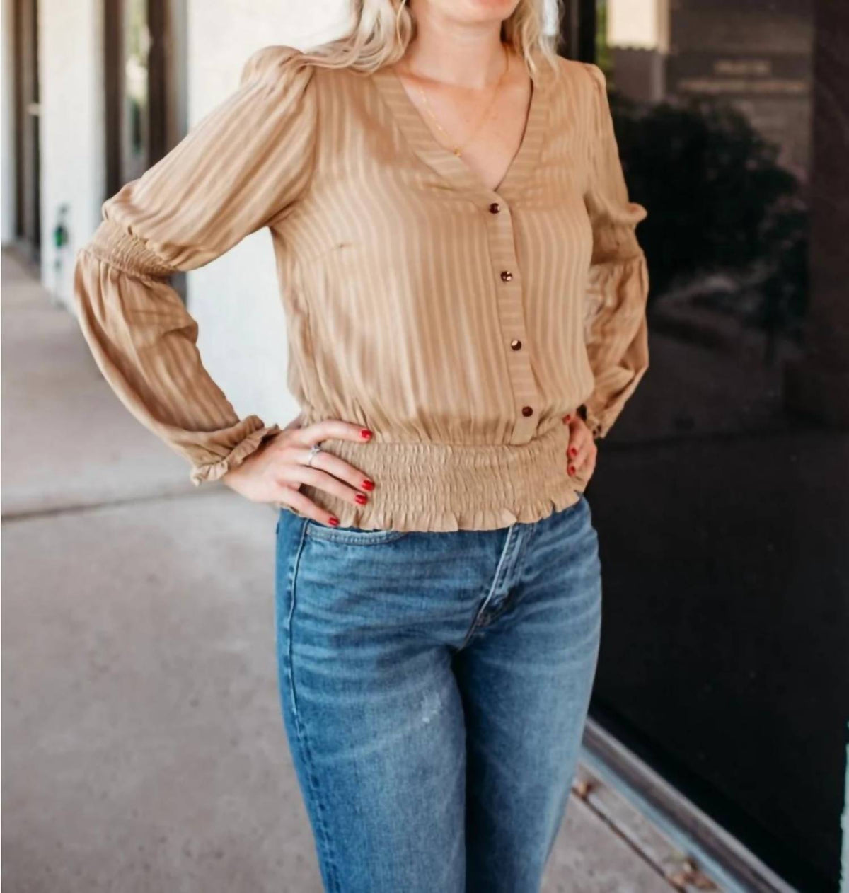 Hem & Thread - Long Sleeve Smocked Top