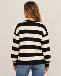 Hem & Thread - Oversized Rugby Stripe Sweatshirt