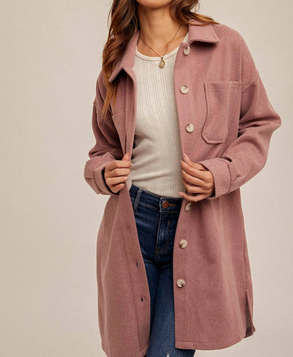 Hem & Thread - Plaid Contrast Long Shacket