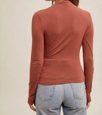 Hem & Thread - Ruched And Ready Top - blouses - brown - clothing