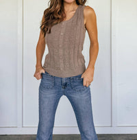 Hem & Thread - Saturday Market Rib Tank - brown - clothing - polyester