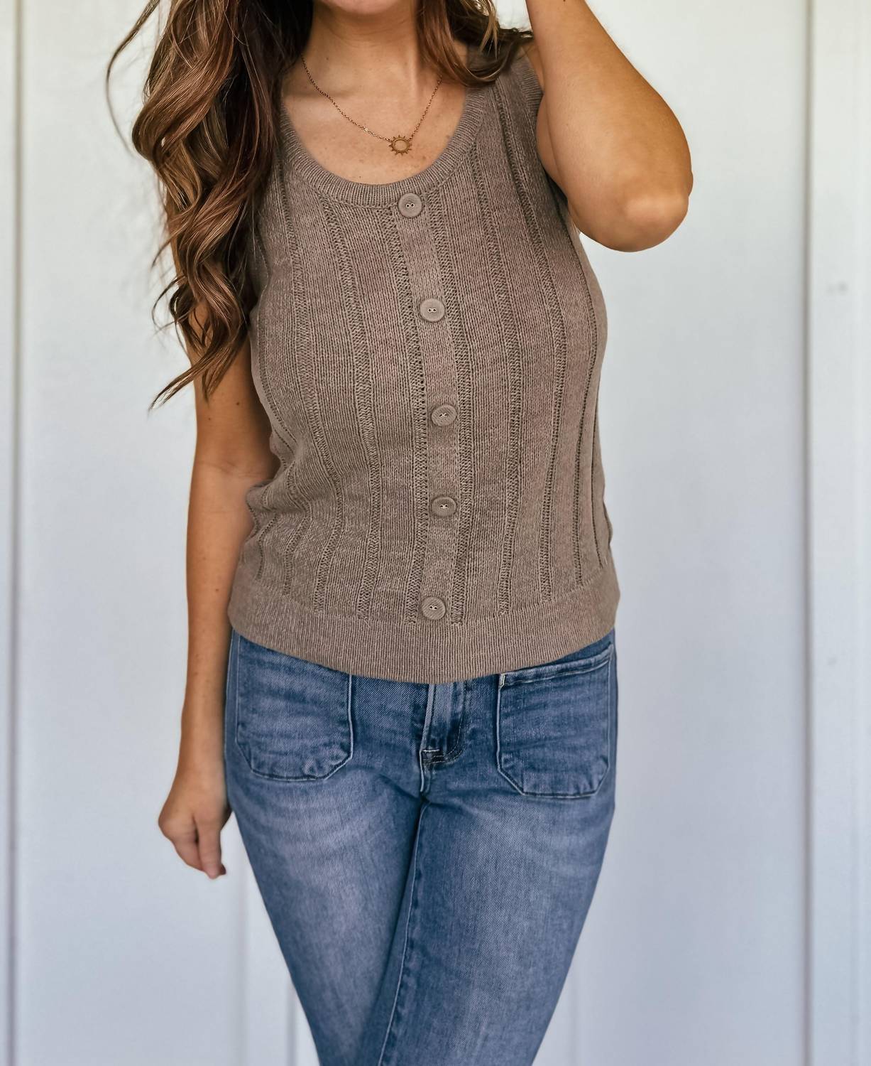 Hem & Thread - Saturday Market Rib Tank - brown - clothing - polyester