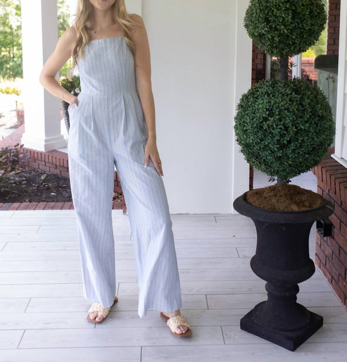 Hem & Thread - Sunset Stroll Striped Jumpsuit