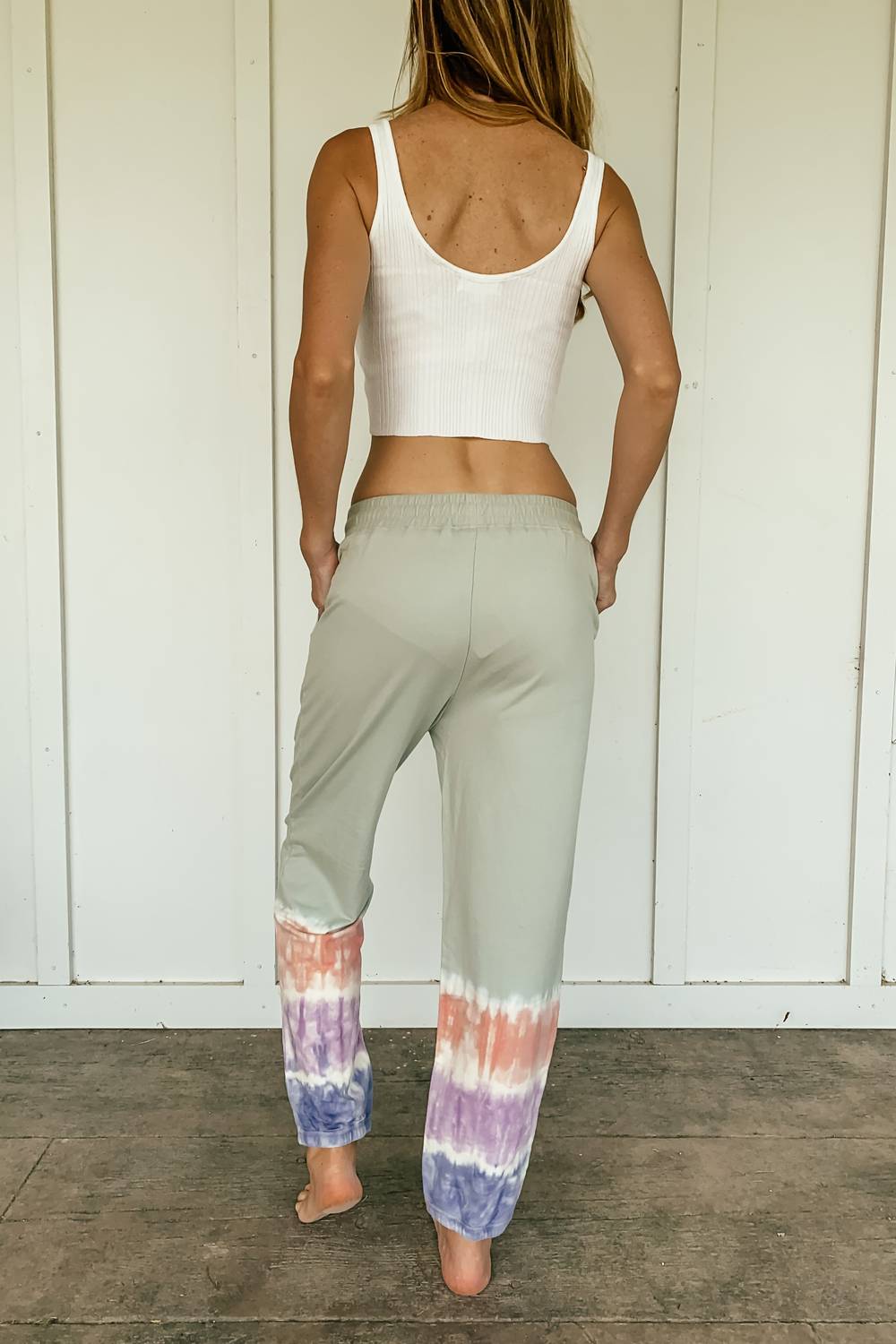 Hem & Thread - Tiara Tie Dye Jogger Sweatpants - clothing - cotton - green