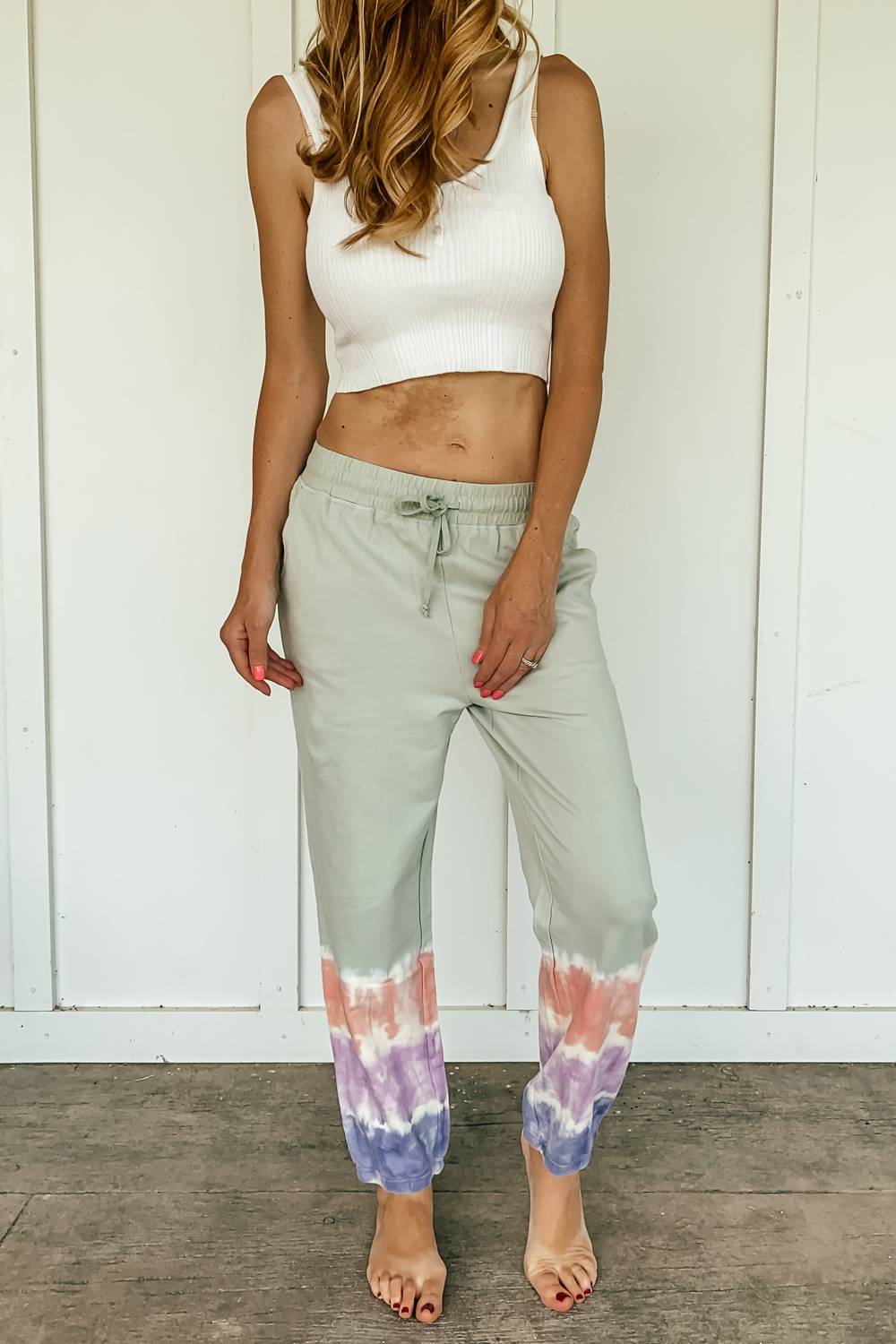 Hem & Thread - Tiara Tie Dye Jogger Sweatpants - clothing - cotton - green