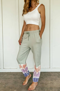 Hem & Thread - Tiara Tie Dye Jogger Sweatpants - clothing - cotton - green
