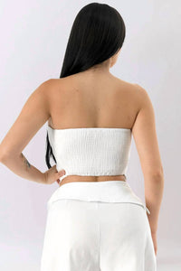Her Bottari - Button-Up Strapless Bandeau Top