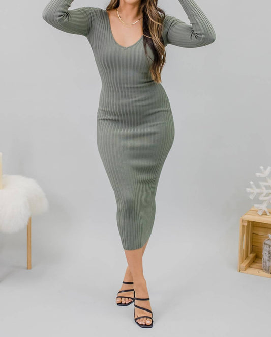 Hera Collection - Seduction Ribbed Allure Dress - clothing - dresses - green