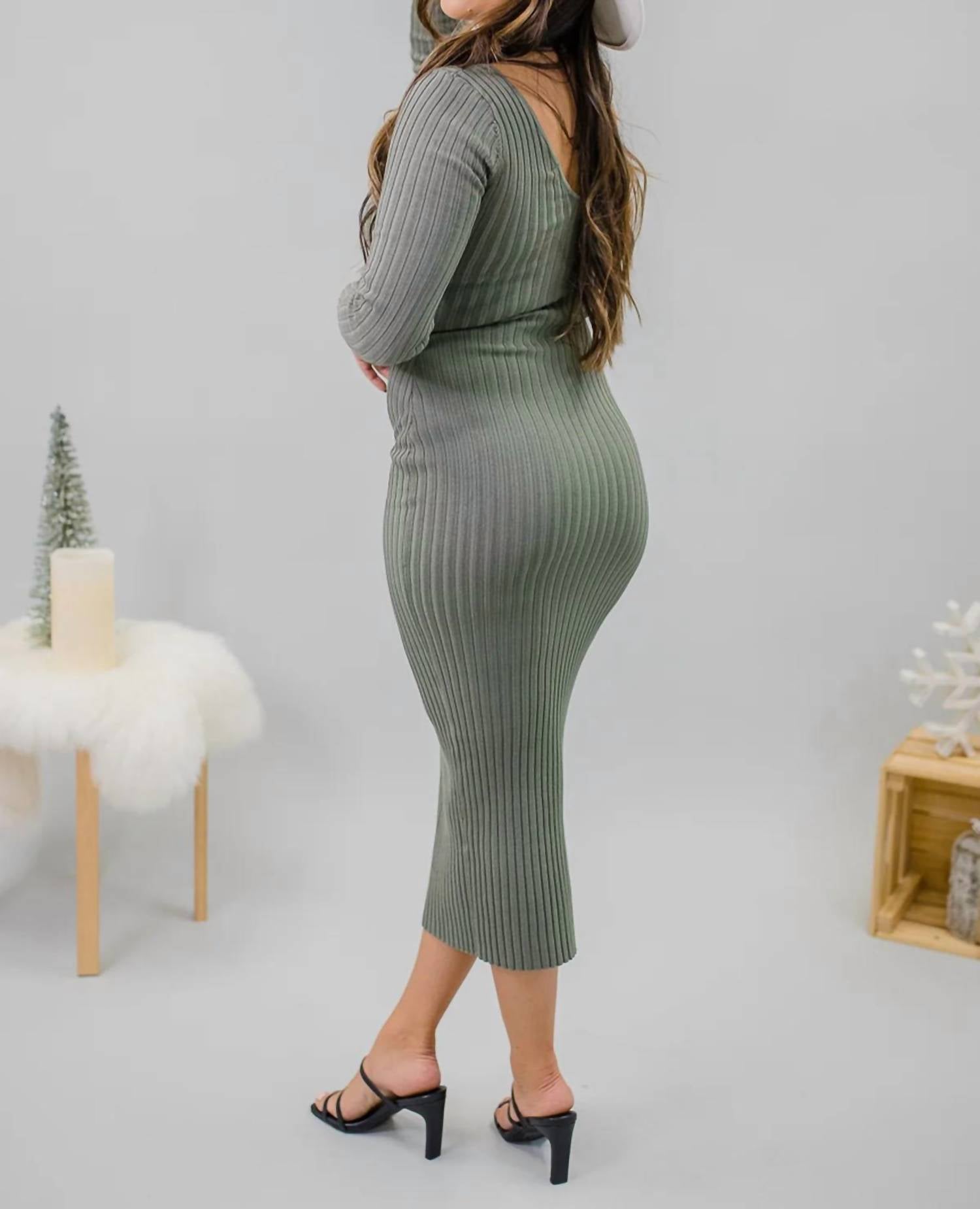 Hera Collection - Seduction Ribbed Allure Dress - clothing - dresses - green