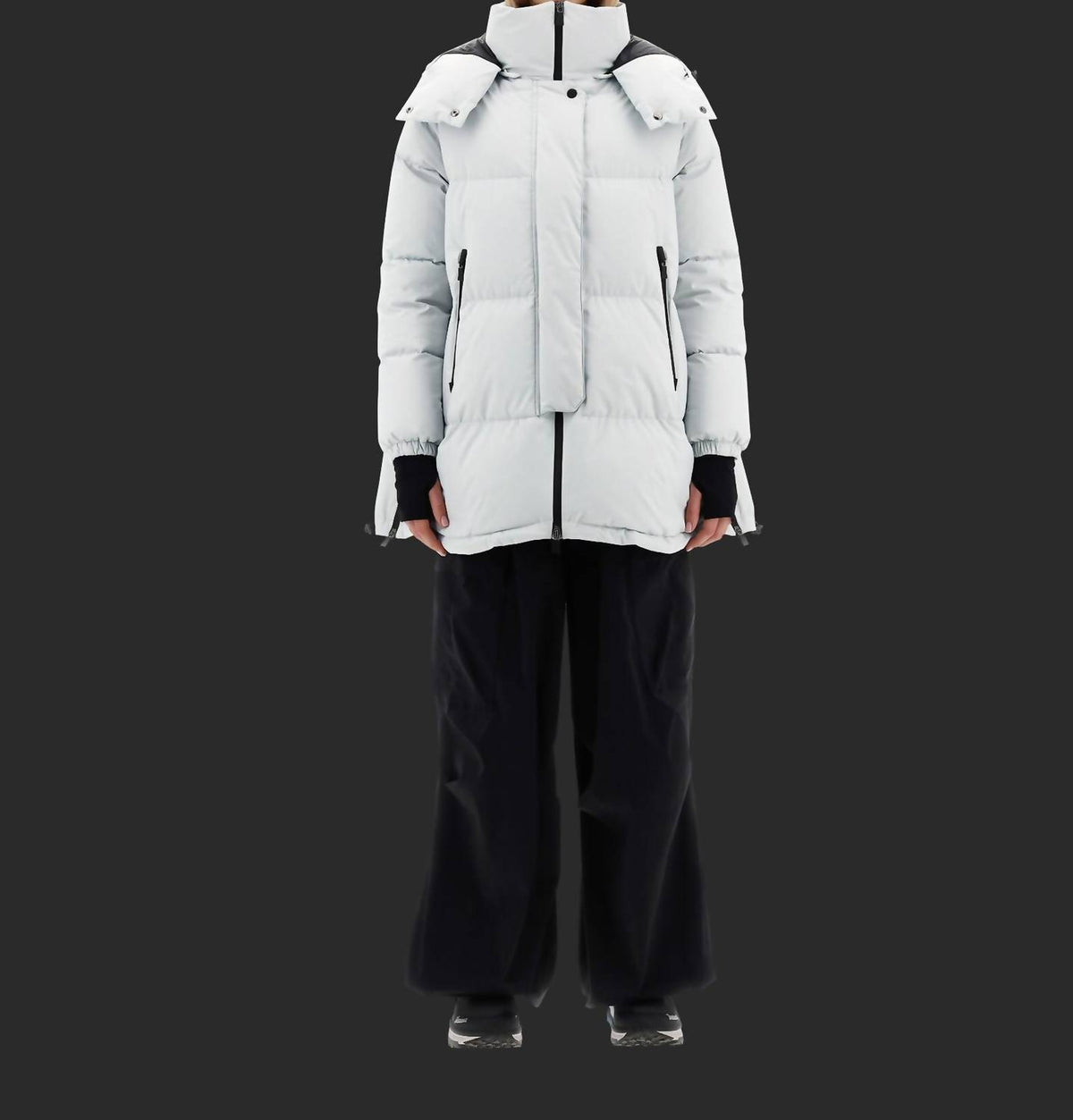 Laminar oversized coat