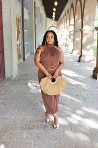 Hers & Mine - Espresso Chiffon Jumpsuit