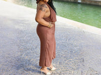 Hers & Mine - Espresso Chiffon Jumpsuit
