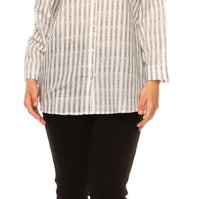 Hester & Orchard - Button Down Long Sleeve Print Top - button - down - shirts - clothing - shirts