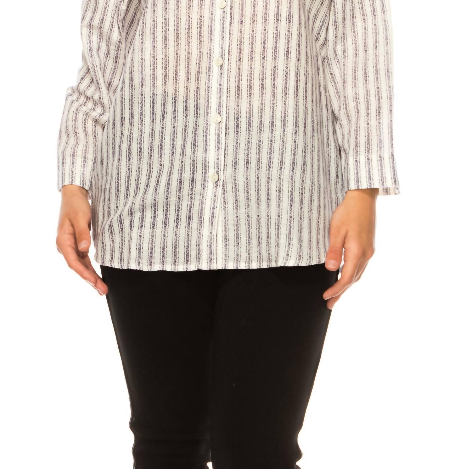Hester & Orchard - Button Down Long Sleeve Print Top - button - down - shirts - clothing - shirts