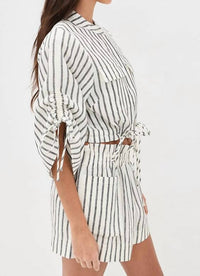 Hevron - Eva Linen Crop Top