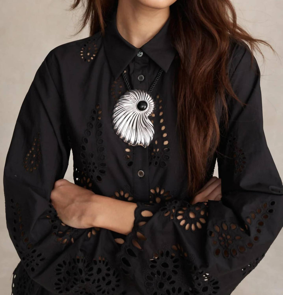 Hevron - Raquel Eyelet Top