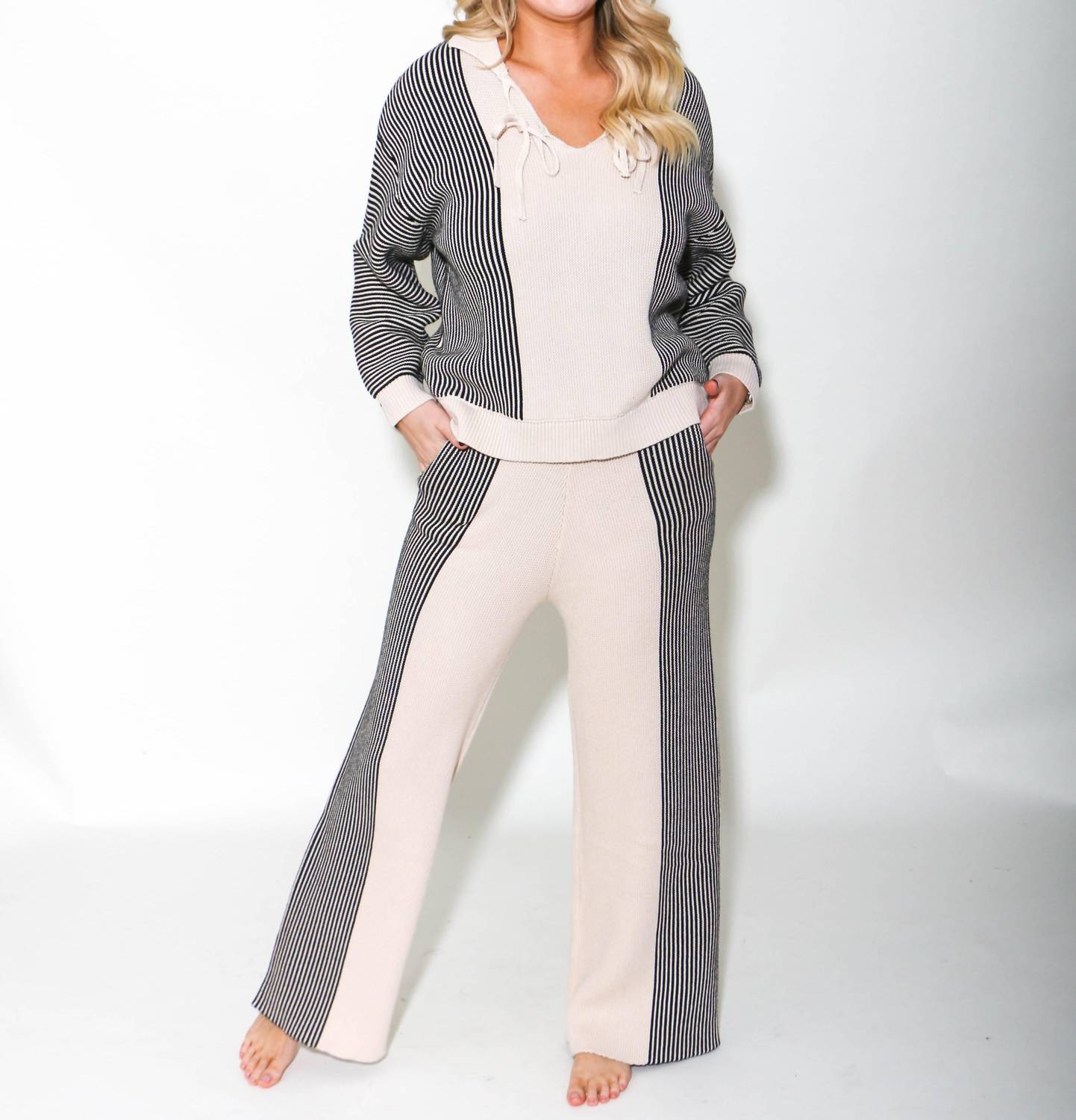 Heyson - Chic Knit Set - beige - clothing - loungewear