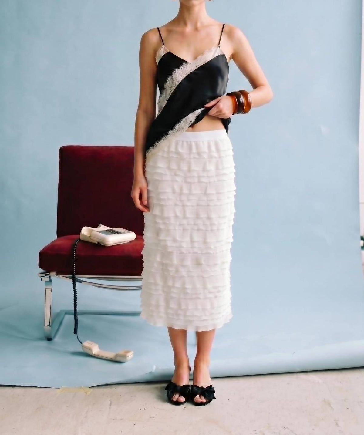 Heyson - Leeann Layered Ruffle Midi Skirt