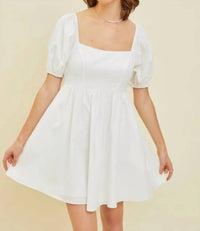 Heyson - Puff Sleeve Babydoll Mini Dress