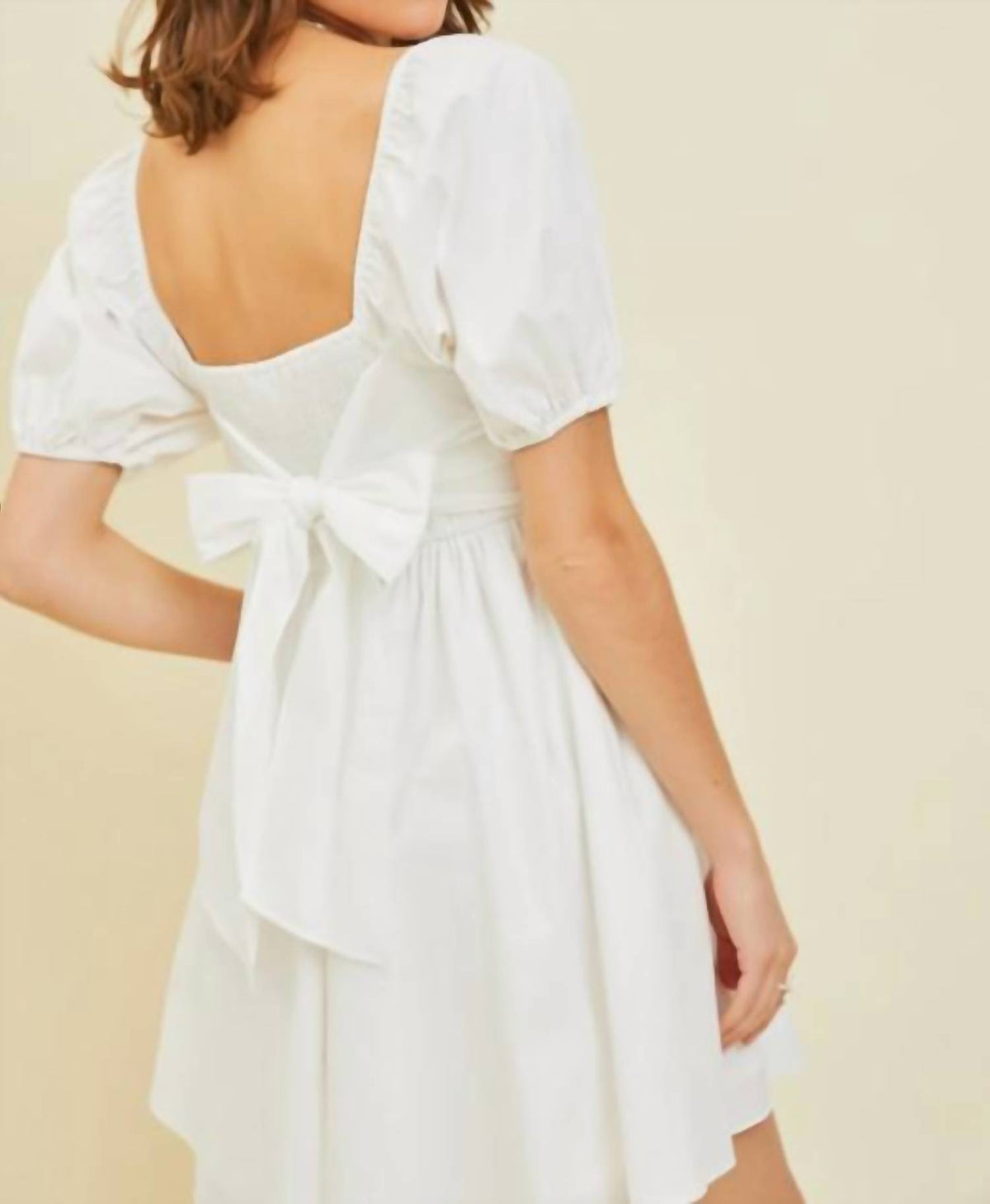 Heyson - Puff Sleeve Babydoll Mini Dress