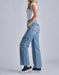 Hidden - Cargo Wide Leg Dad Jean