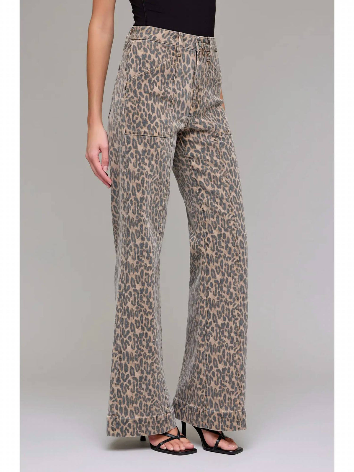 Hidden - Cheetah High Rise Flare Jeans