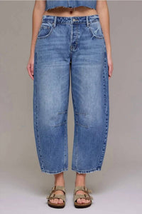 Hidden - Crop Barrel Jeans