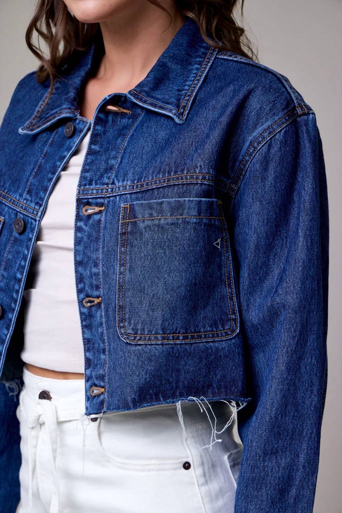 Hidden - Cropped Denim Jacket