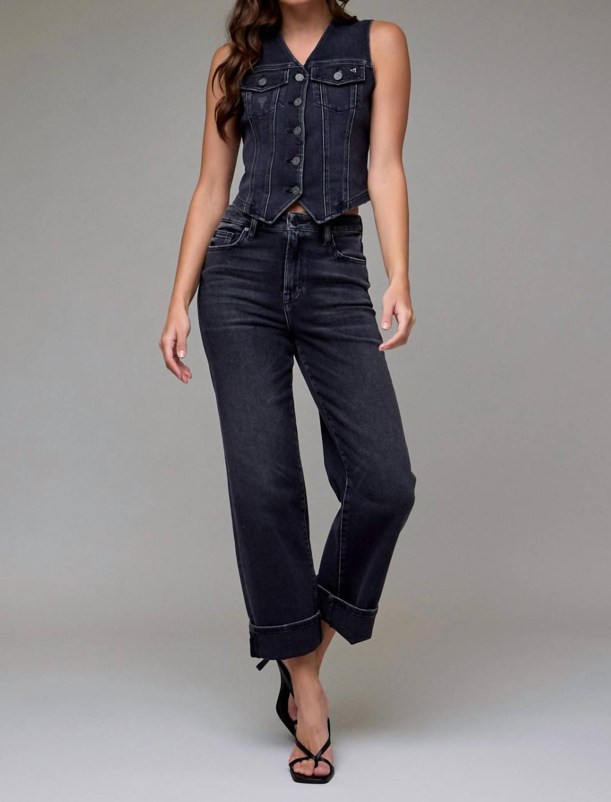 Hidden - Cuffed Straight Leg Jeans