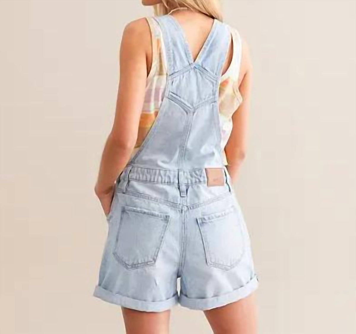 Hidden - Dylan Denim Cuffed Overall Short