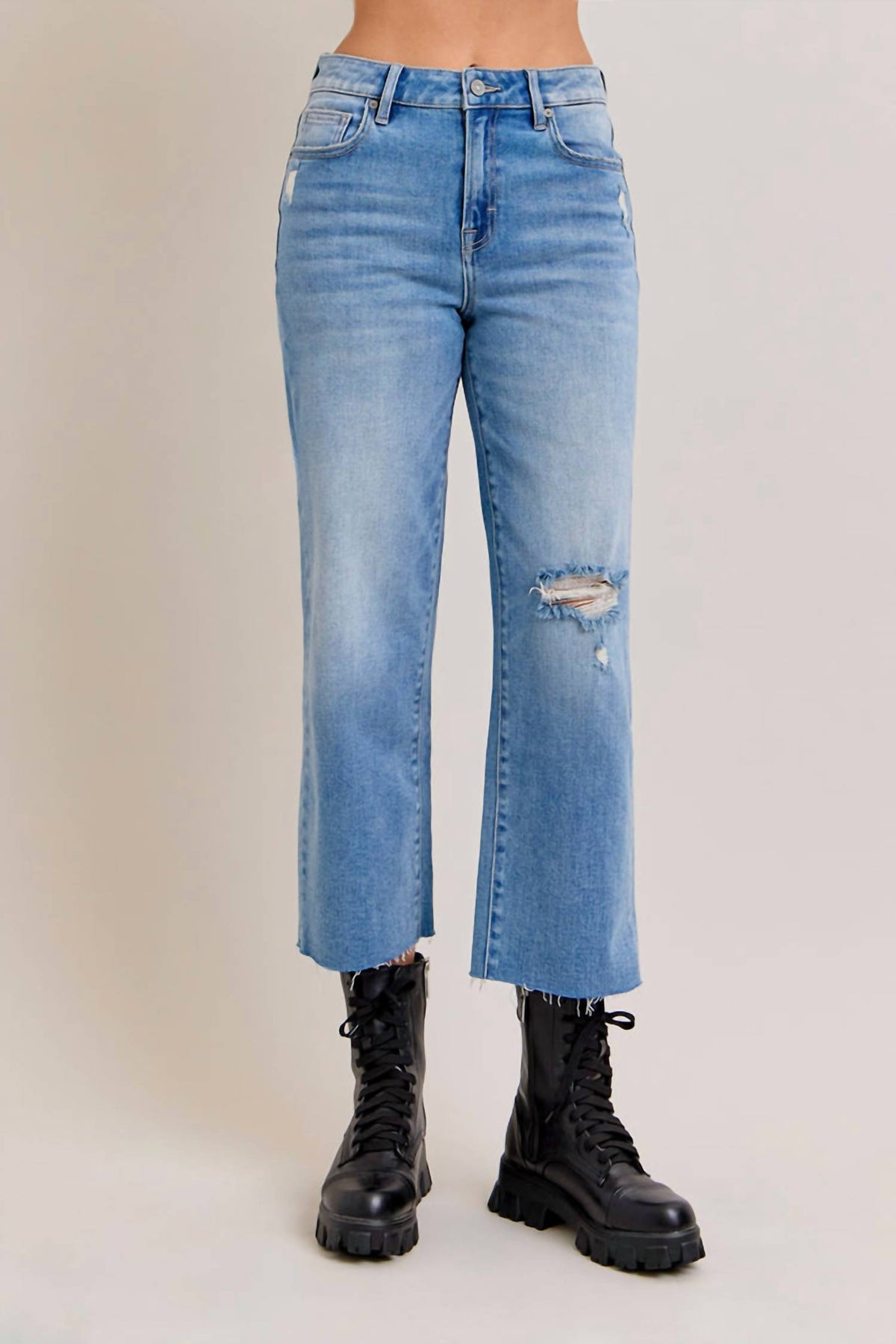 Hidden - Ella Cropped Wide Straight Jeans