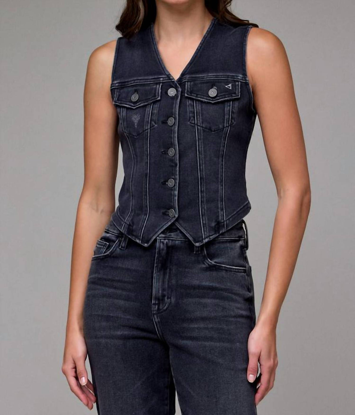 Hidden - Fitted Denim Vest
