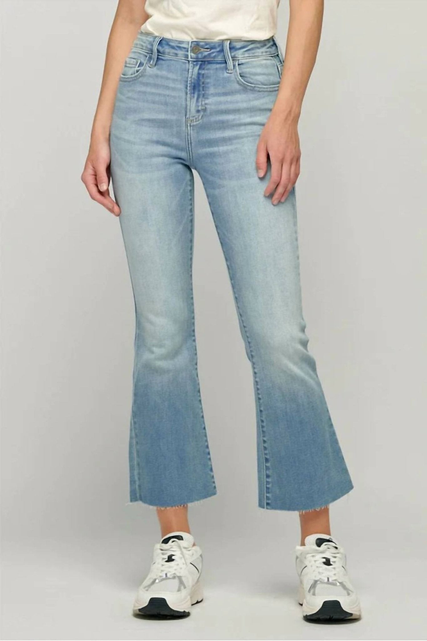 Hidden - Happi Cropped Flare Jeans - blue - clothing - cotton - blend