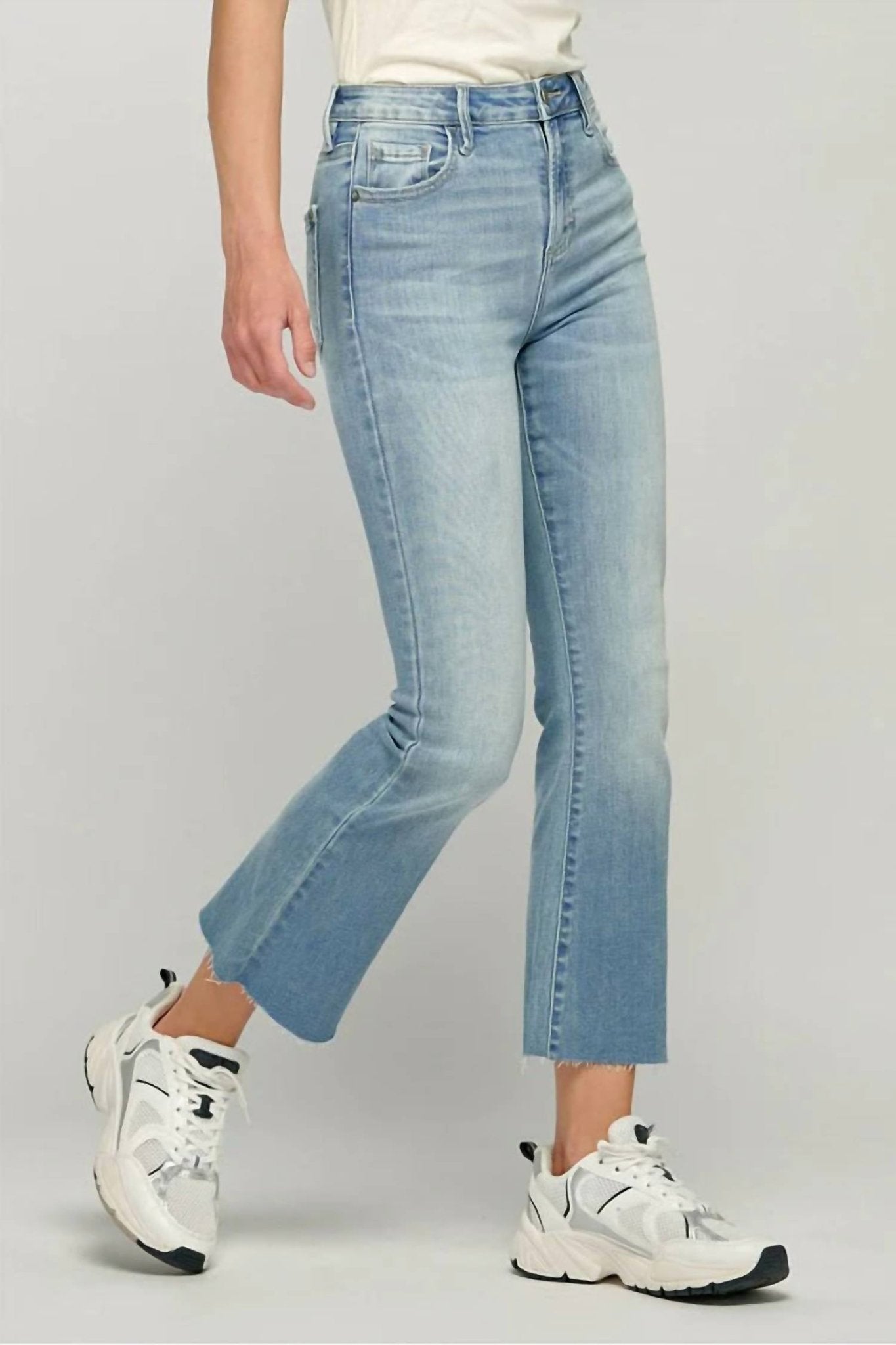 Hidden - Happi Cropped Flare Jeans - blue - clothing - cotton - blend