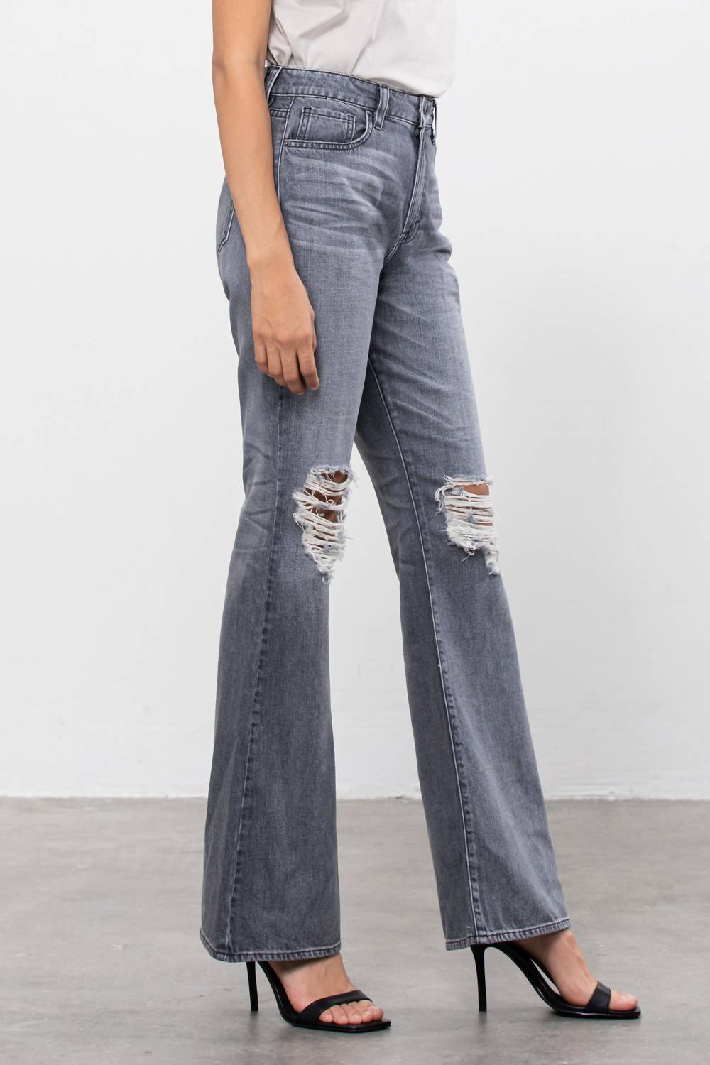 Hidden - Happi Ultra High Rise Distressed Flare