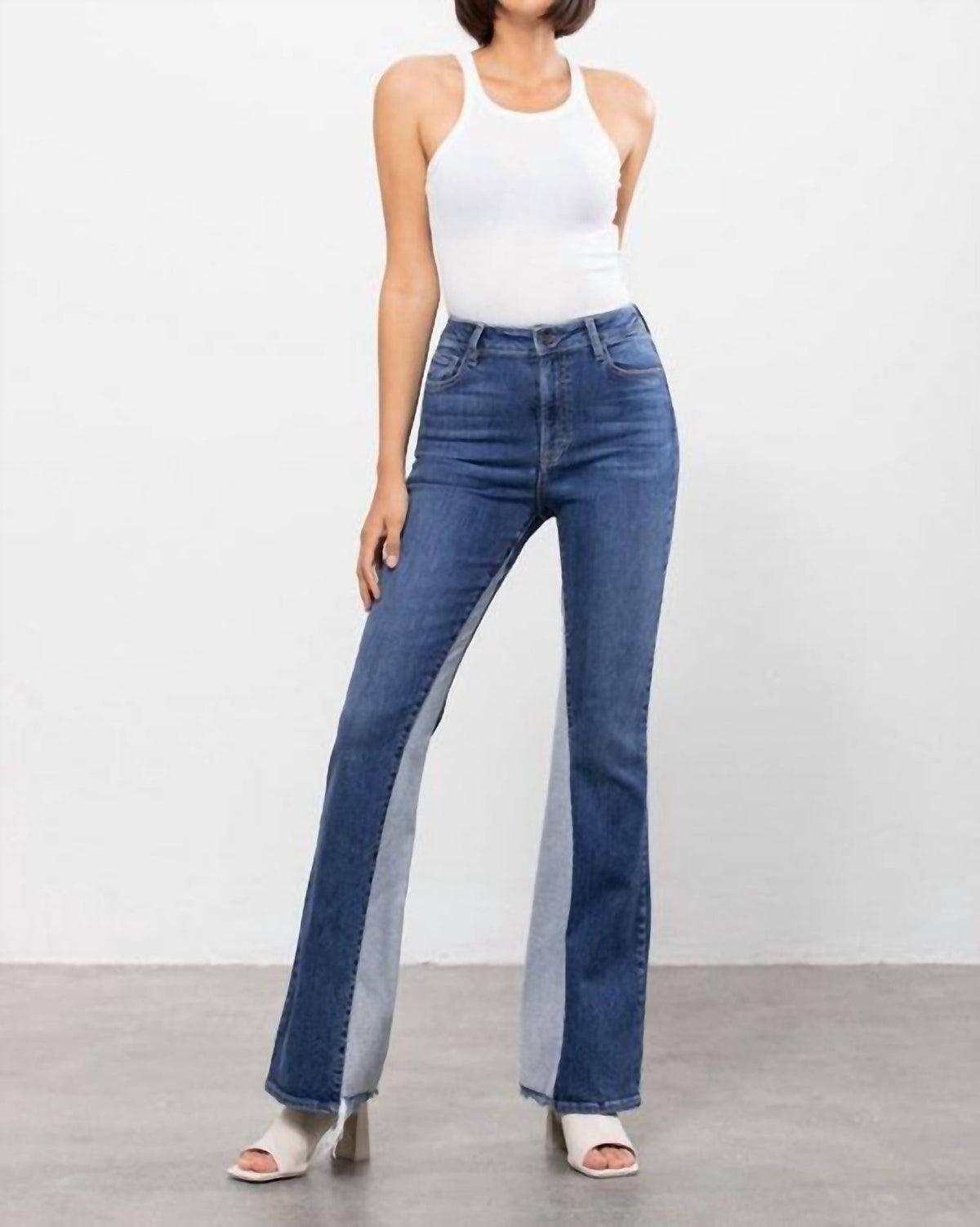 Hidden - High Rise Panel Flare Jeans