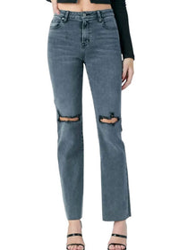 Hidden - RYAN RAW HEM GRINDED BOOTCUT JEANS