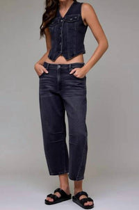 Hidden - SAMMIE CROPPED BARREL JEAN