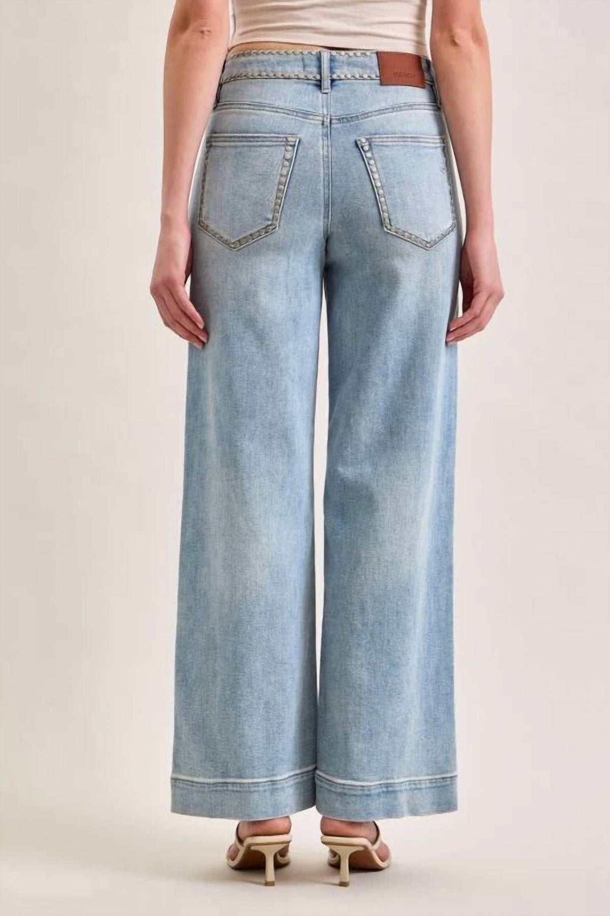 Hidden - Studded Nori Wide Leg Jeans